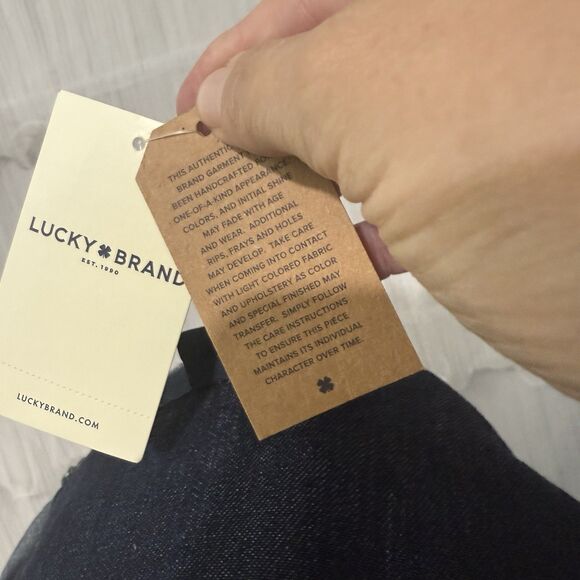 Lucky Brand Denim Cropped Bomber Blazer Women’s XL True Ingigo Capsule Wardrobe - Picture 8 of 12